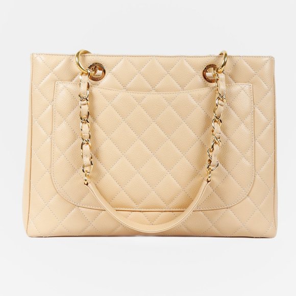 Chanel Beige Caviar Grand Shopping Tote GST GHW - Picture 10 of 13